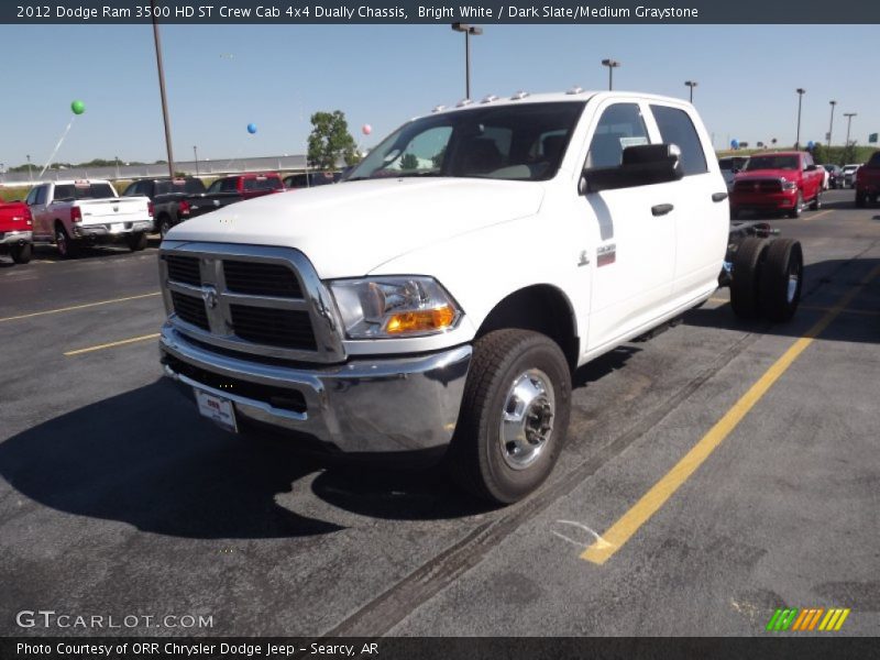 Bright White / Dark Slate/Medium Graystone 2012 Dodge Ram 3500 HD ST Crew Cab 4x4 Dually Chassis