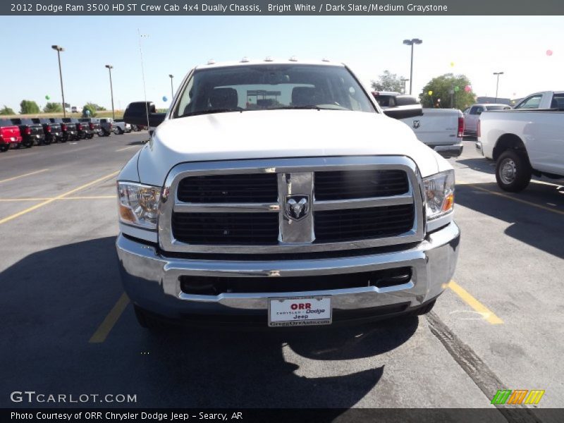 Bright White / Dark Slate/Medium Graystone 2012 Dodge Ram 3500 HD ST Crew Cab 4x4 Dually Chassis