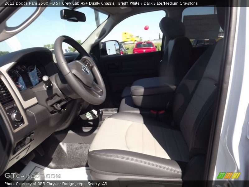Bright White / Dark Slate/Medium Graystone 2012 Dodge Ram 3500 HD ST Crew Cab 4x4 Dually Chassis