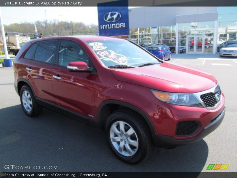 Spicy Red / Gray 2011 Kia Sorento LX AWD