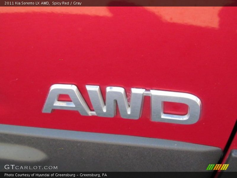 Spicy Red / Gray 2011 Kia Sorento LX AWD