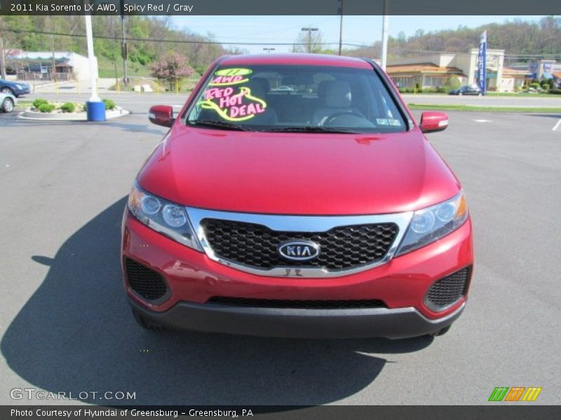 Spicy Red / Gray 2011 Kia Sorento LX AWD