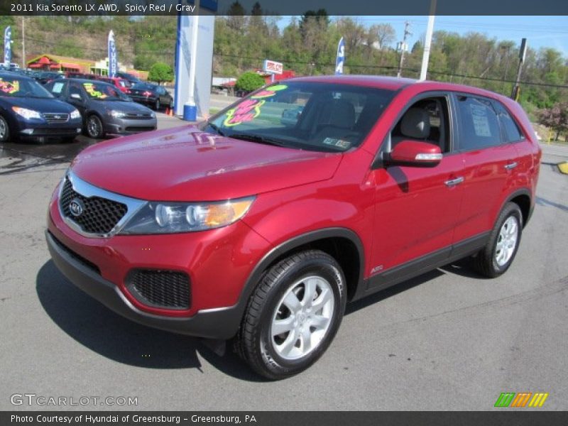 Spicy Red / Gray 2011 Kia Sorento LX AWD