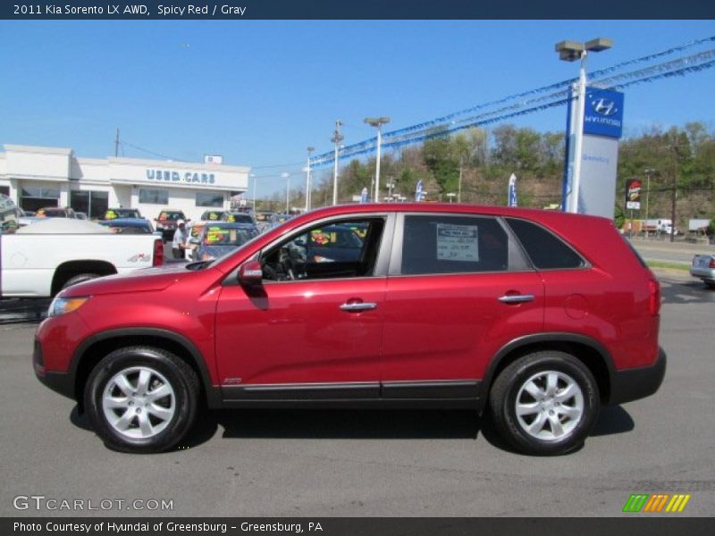 Spicy Red / Gray 2011 Kia Sorento LX AWD