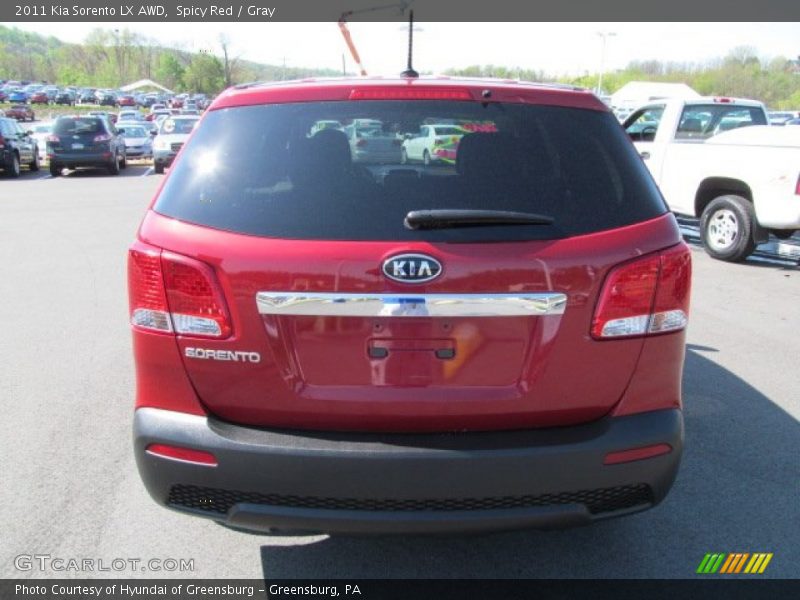 Spicy Red / Gray 2011 Kia Sorento LX AWD