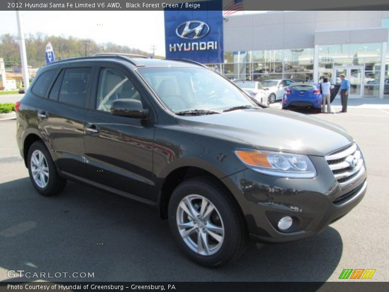 Black Forest Green / Beige 2012 Hyundai Santa Fe Limited V6 AWD