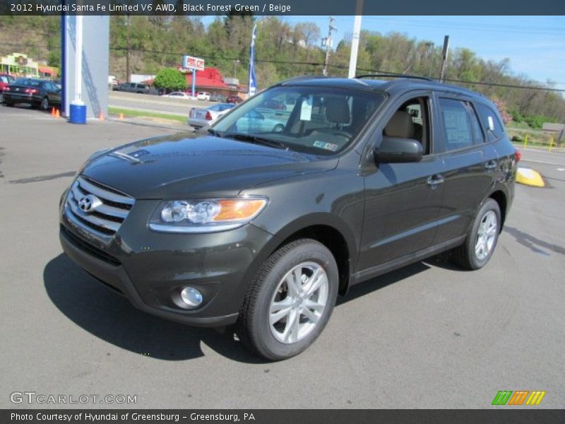 Black Forest Green / Beige 2012 Hyundai Santa Fe Limited V6 AWD