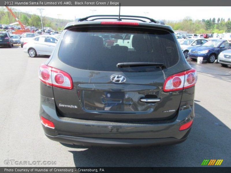 Black Forest Green / Beige 2012 Hyundai Santa Fe Limited V6 AWD