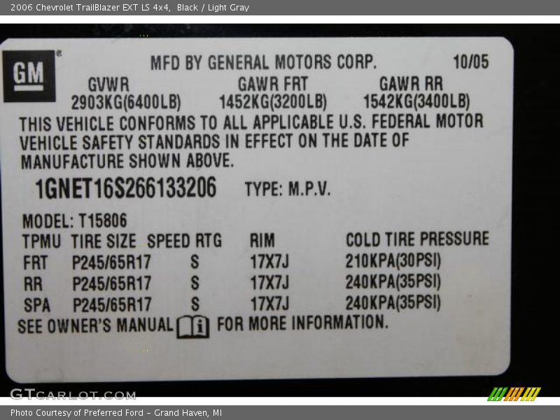 Black / Light Gray 2006 Chevrolet TrailBlazer EXT LS 4x4