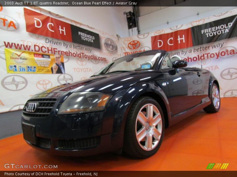 Ocean Blue Pearl Effect / Aviator Gray 2003 Audi TT 1.8T quattro Roadster
