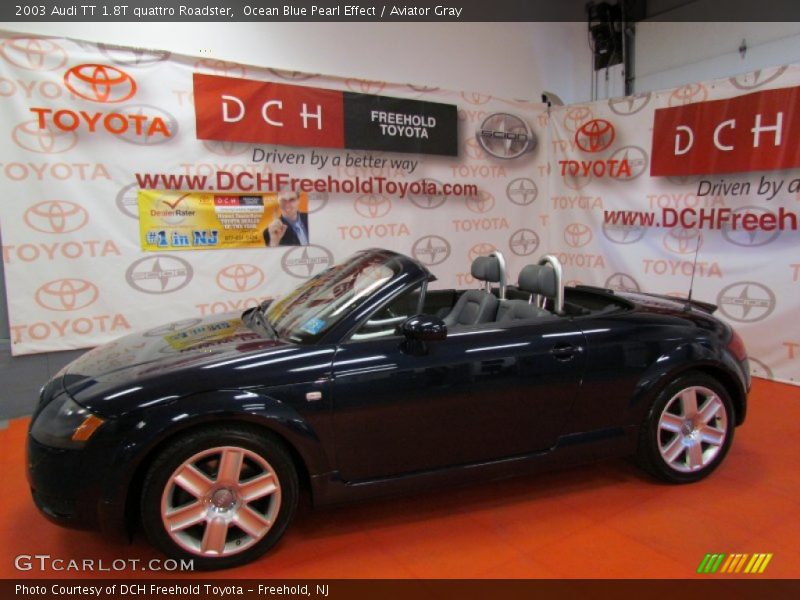 Ocean Blue Pearl Effect / Aviator Gray 2003 Audi TT 1.8T quattro Roadster