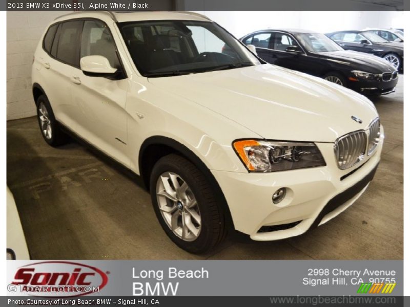 Alpine White / Black 2013 BMW X3 xDrive 35i