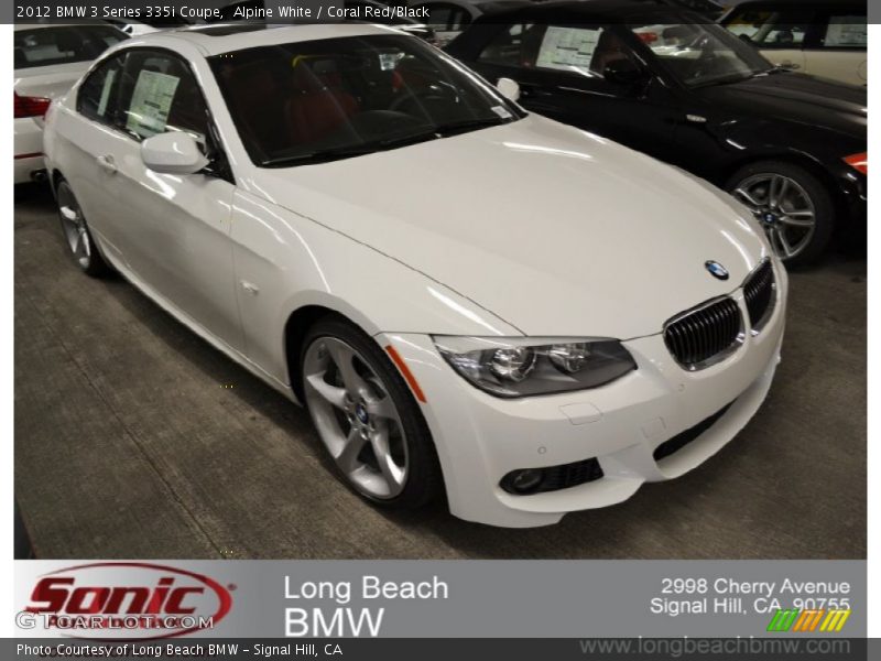 Alpine White / Coral Red/Black 2012 BMW 3 Series 335i Coupe