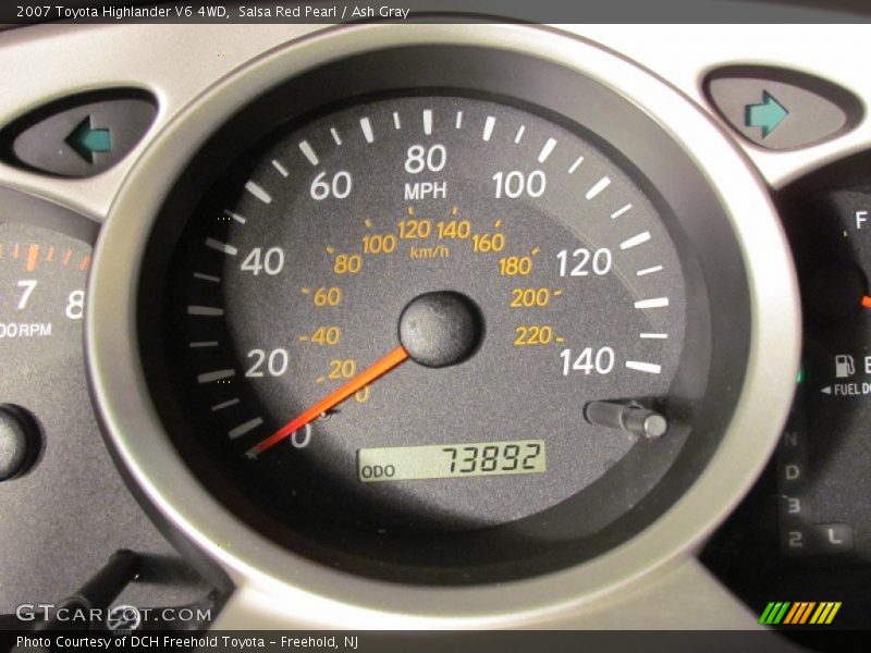 Salsa Red Pearl / Ash Gray 2007 Toyota Highlander V6 4WD