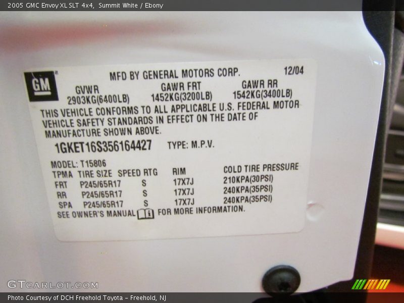 Summit White / Ebony 2005 GMC Envoy XL SLT 4x4