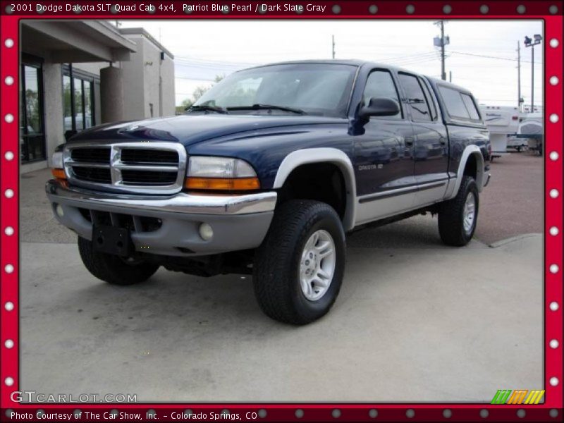 Patriot Blue Pearl / Dark Slate Gray 2001 Dodge Dakota SLT Quad Cab 4x4