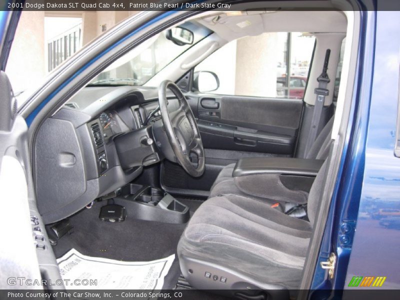 Patriot Blue Pearl / Dark Slate Gray 2001 Dodge Dakota SLT Quad Cab 4x4