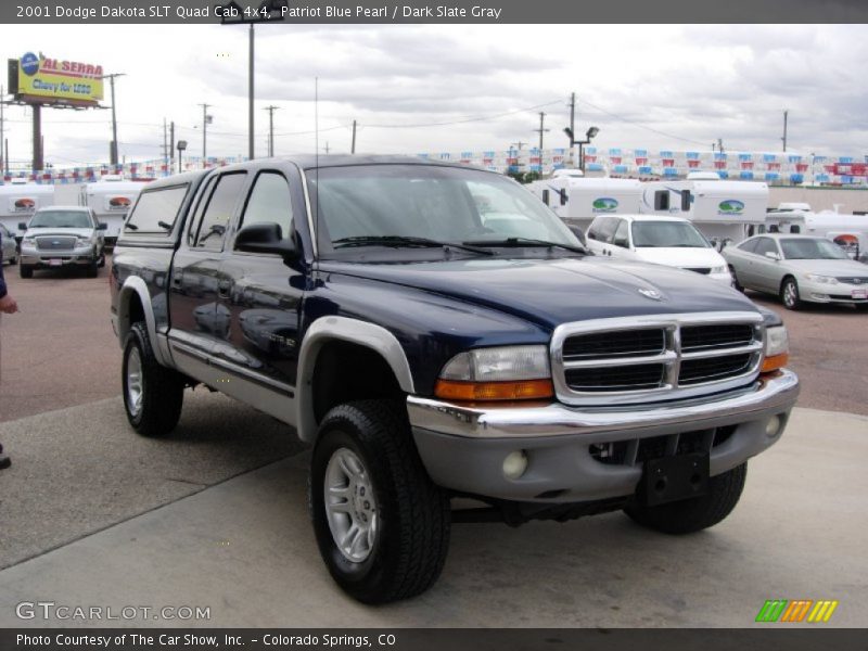 Patriot Blue Pearl / Dark Slate Gray 2001 Dodge Dakota SLT Quad Cab 4x4