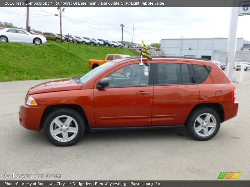 Sunburst Orange Pearl / Dark Slate Gray/Light Pebble Beige 2010 Jeep Compass Sport