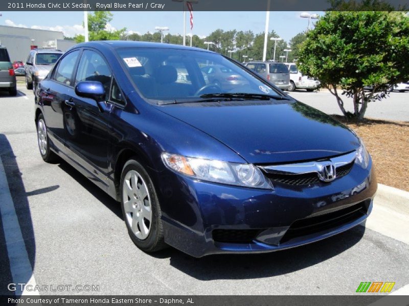 Royal Blue Pearl / Gray 2011 Honda Civic LX Sedan