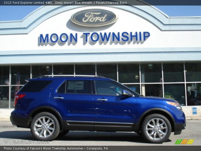 Deep Impact Blue Metallic / Pecan/Charcoal Black 2013 Ford Explorer Limited 4WD