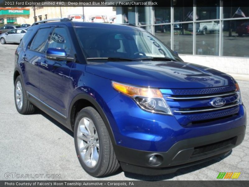 Deep Impact Blue Metallic / Pecan/Charcoal Black 2013 Ford Explorer Limited 4WD