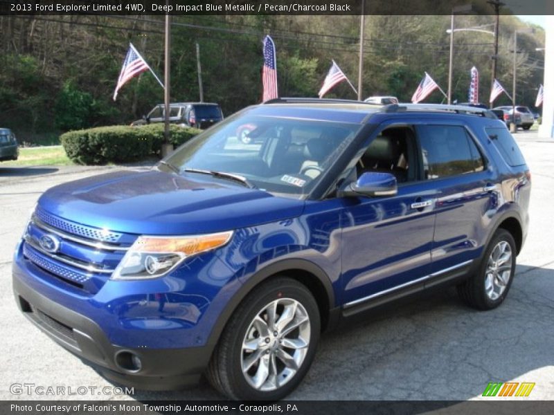Deep Impact Blue Metallic / Pecan/Charcoal Black 2013 Ford Explorer Limited 4WD