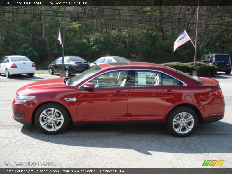 Ruby Red Metallic / Dune 2013 Ford Taurus SEL