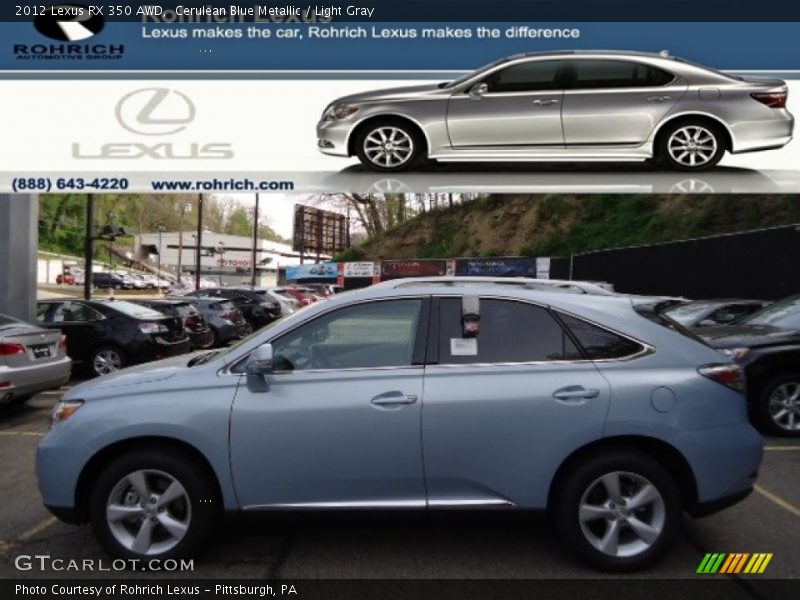 Cerulean Blue Metallic / Light Gray 2012 Lexus RX 350 AWD
