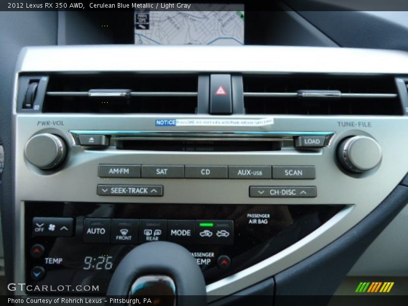 Cerulean Blue Metallic / Light Gray 2012 Lexus RX 350 AWD