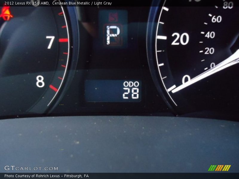 Cerulean Blue Metallic / Light Gray 2012 Lexus RX 350 AWD