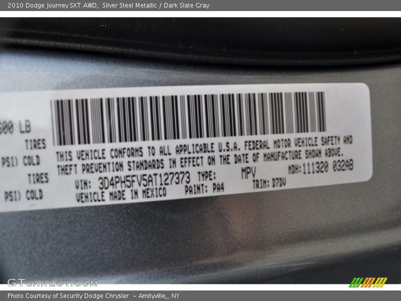 Silver Steel Metallic / Dark Slate Gray 2010 Dodge Journey SXT AWD