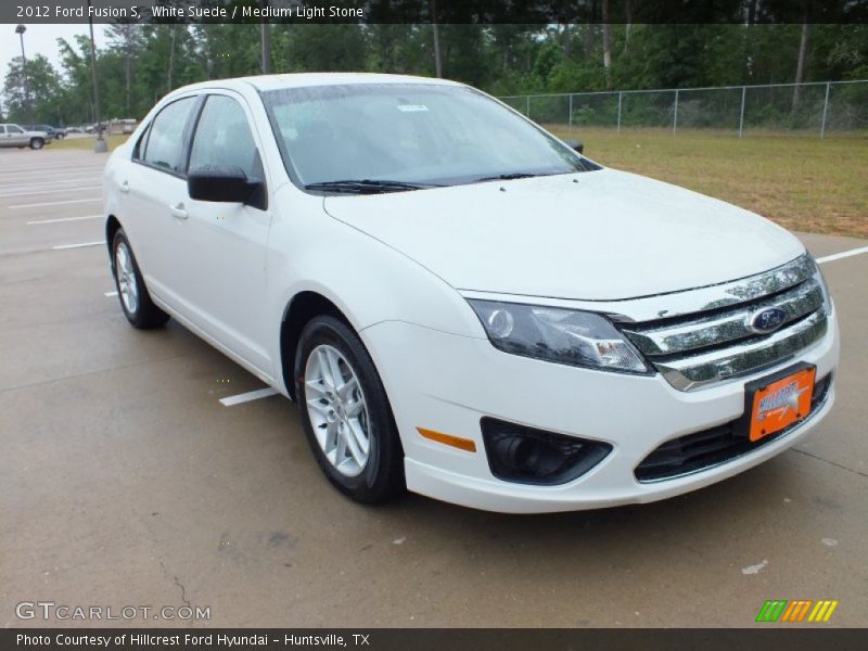 White Suede / Medium Light Stone 2012 Ford Fusion S