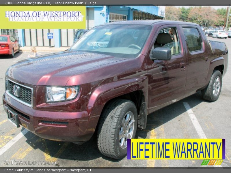 Dark Cherry Pearl / Beige 2008 Honda Ridgeline RTX