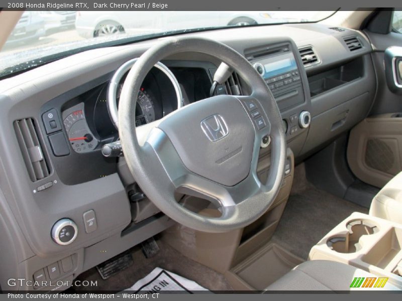 Dark Cherry Pearl / Beige 2008 Honda Ridgeline RTX