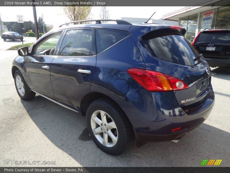 Deep Sapphire Metallic / Beige 2009 Nissan Murano S AWD