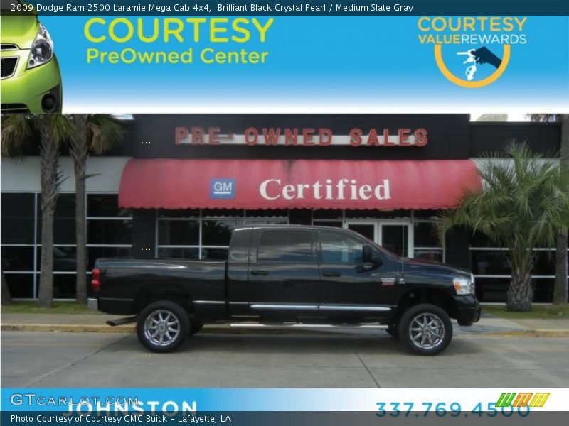 Brilliant Black Crystal Pearl / Medium Slate Gray 2009 Dodge Ram 2500 Laramie Mega Cab 4x4