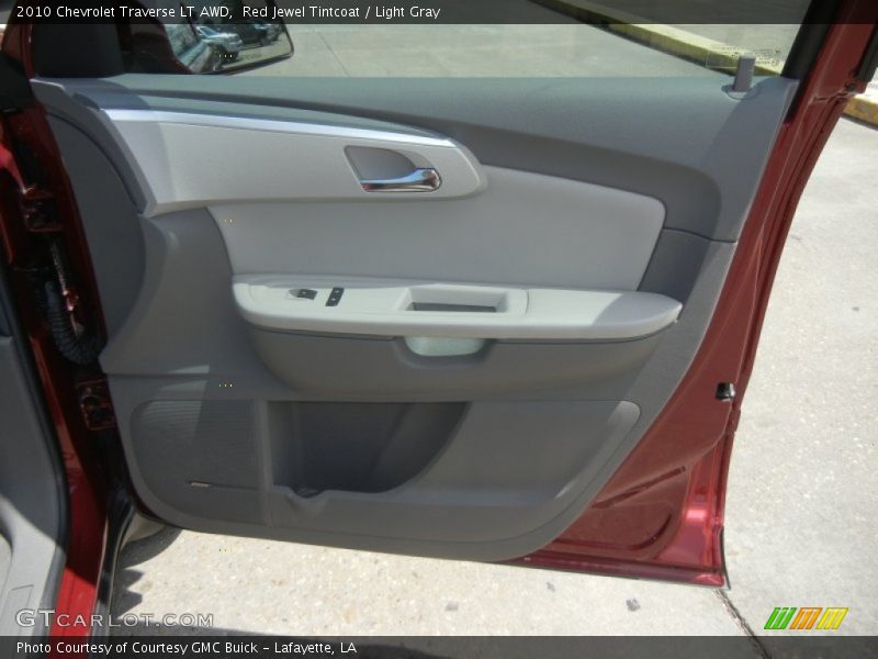 Red Jewel Tintcoat / Light Gray 2010 Chevrolet Traverse LT AWD
