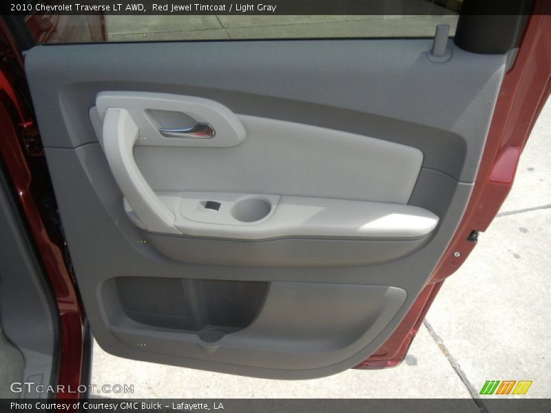 Red Jewel Tintcoat / Light Gray 2010 Chevrolet Traverse LT AWD
