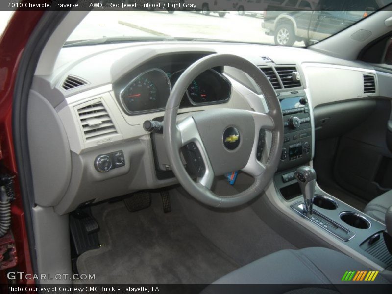 Red Jewel Tintcoat / Light Gray 2010 Chevrolet Traverse LT AWD