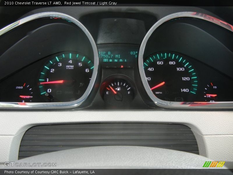 Red Jewel Tintcoat / Light Gray 2010 Chevrolet Traverse LT AWD
