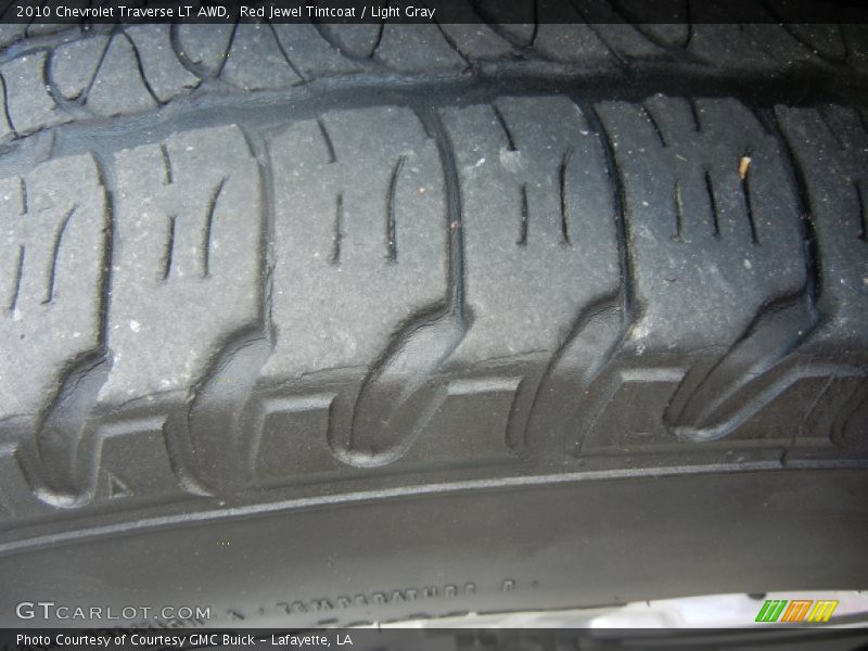 Red Jewel Tintcoat / Light Gray 2010 Chevrolet Traverse LT AWD