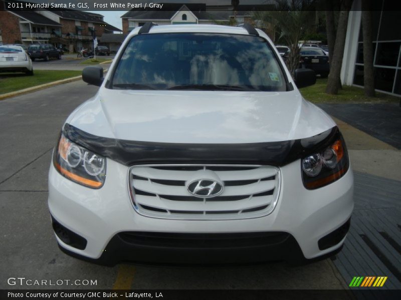 Frost White Pearl / Gray 2011 Hyundai Santa Fe GLS