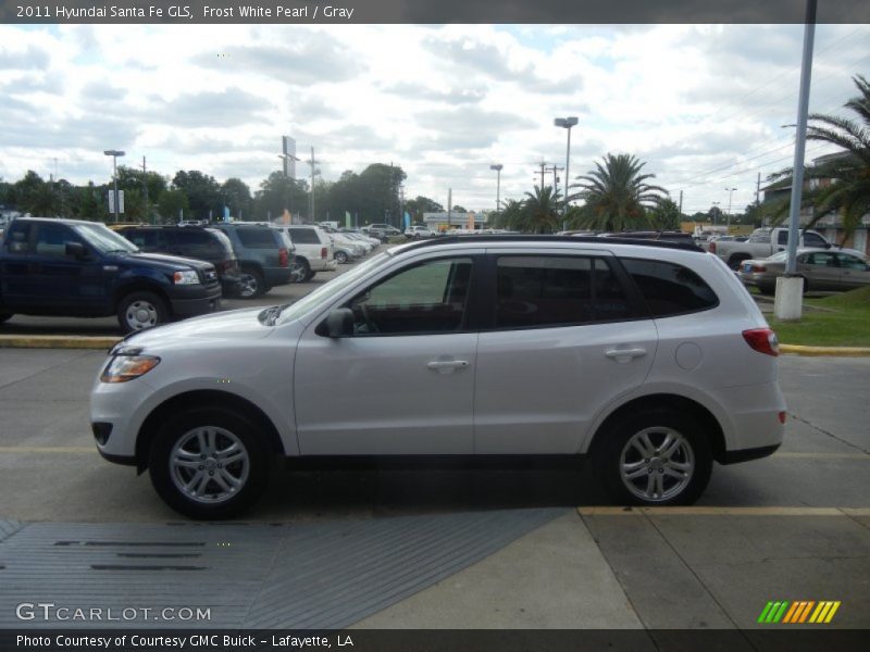 Frost White Pearl / Gray 2011 Hyundai Santa Fe GLS