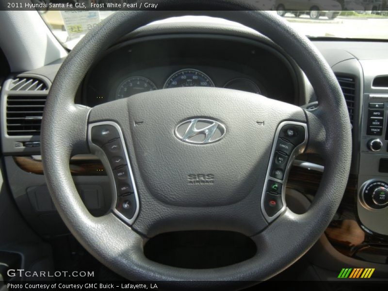 Frost White Pearl / Gray 2011 Hyundai Santa Fe GLS