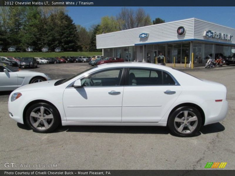 Summit White / Titanium 2012 Chevrolet Malibu LT