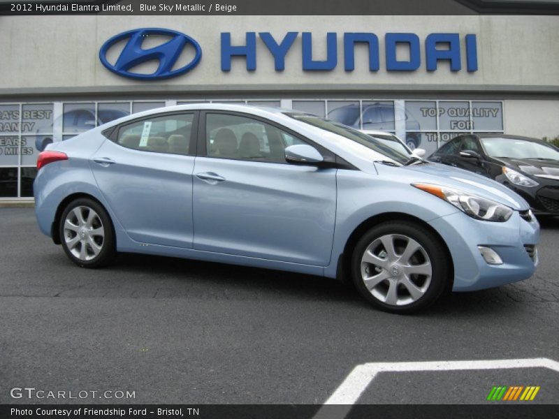 Blue Sky Metallic / Beige 2012 Hyundai Elantra Limited