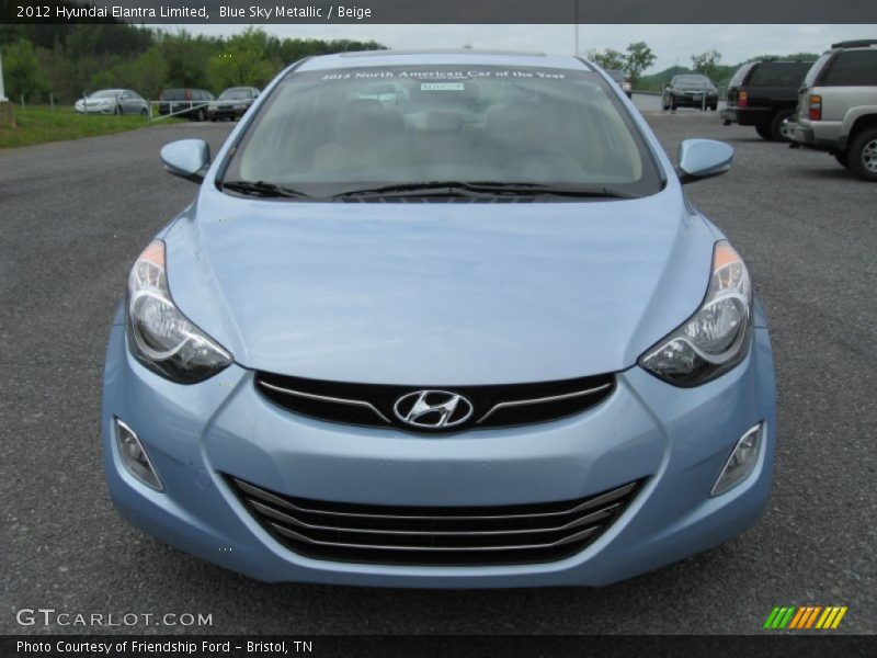 Blue Sky Metallic / Beige 2012 Hyundai Elantra Limited