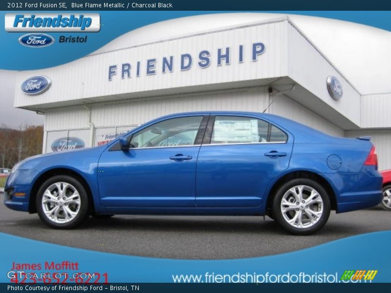 Blue Flame Metallic / Charcoal Black 2012 Ford Fusion SE