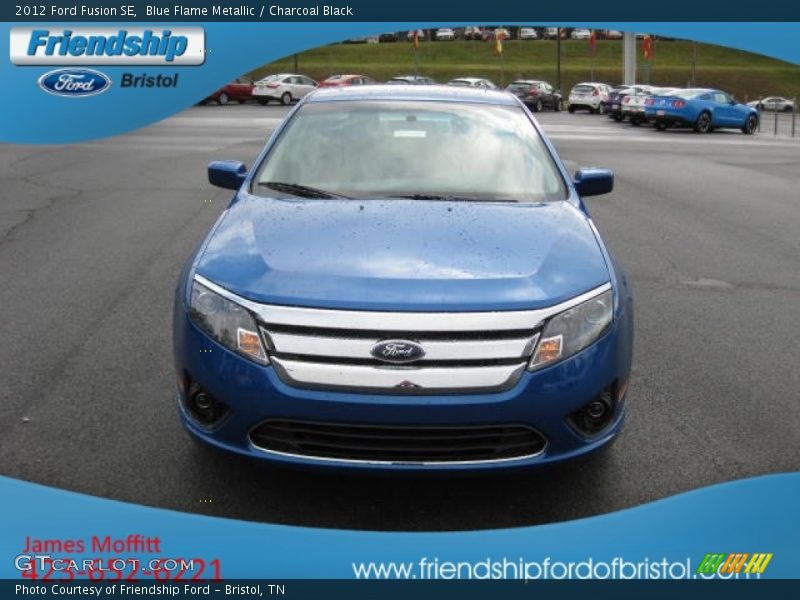Blue Flame Metallic / Charcoal Black 2012 Ford Fusion SE